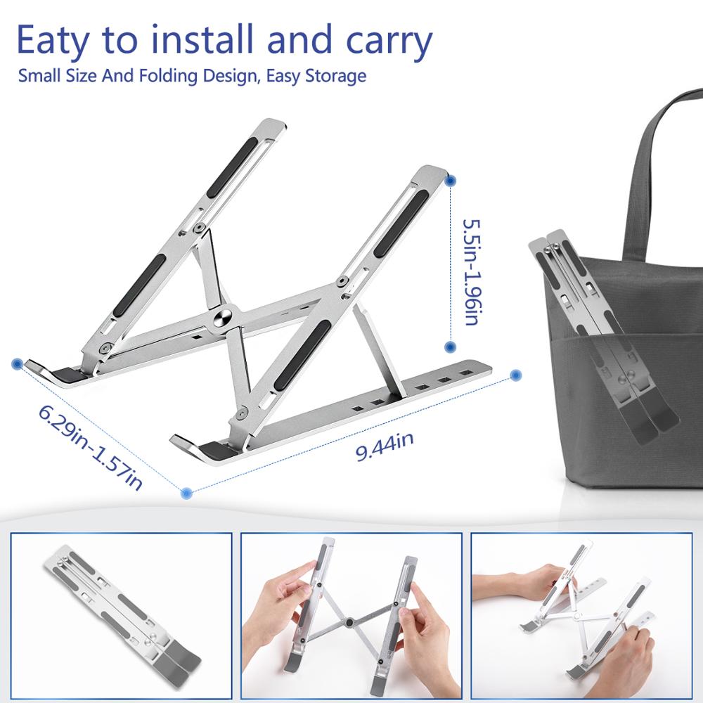 Foldable Laptop Stand — Adjustable Aluminium Notebook Stand