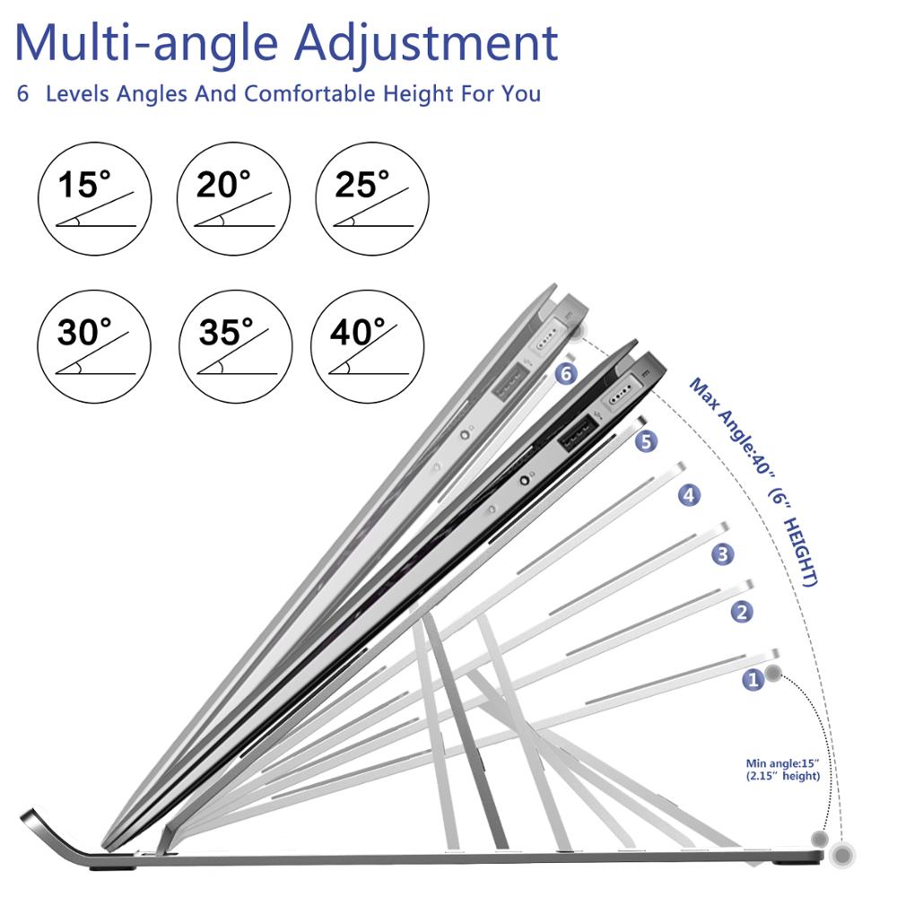 Foldable Laptop Stand — Adjustable Aluminium Notebook Stand
