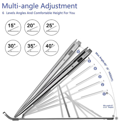 Foldable Laptop Stand — Adjustable Aluminium Notebook Stand